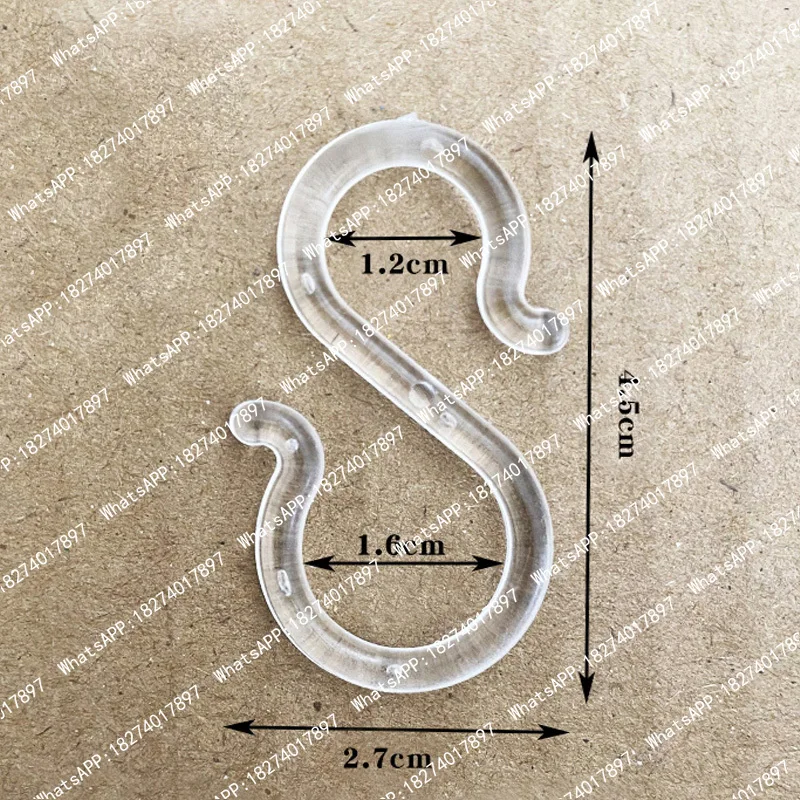 

200pcs Transparent Hook Plastic Hanger Fruit Vegetable Price Tag Holder S Clear Hook Display Connectors Small Multi Purpose