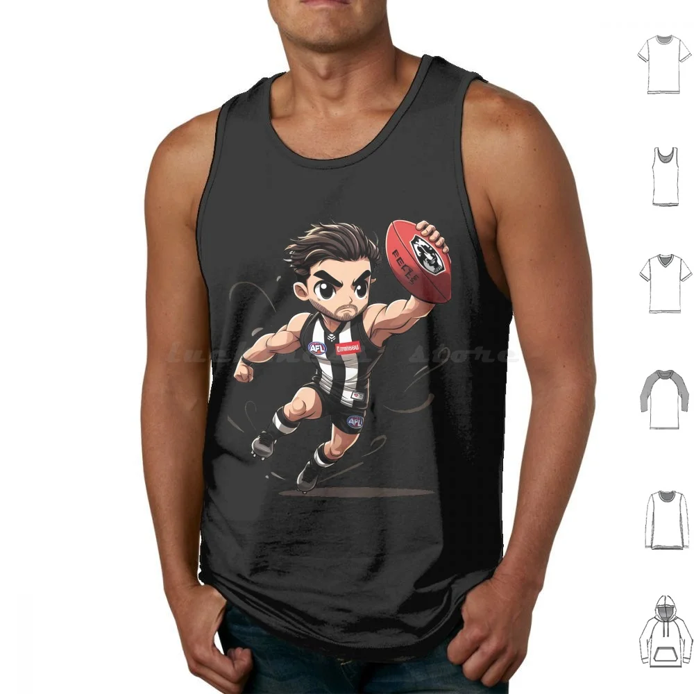 

Chibi Collingwood Magpies Tank Tops Print Cotton Chibi Collingwood Magpies Bird Player Cute Afl Flagpies