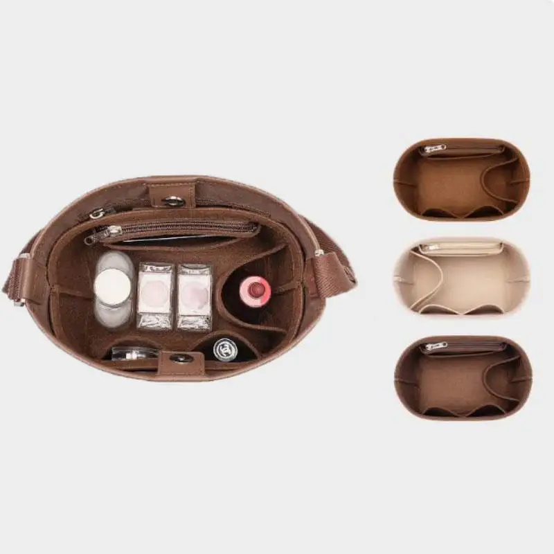 Multi-Pocket Felt Handbag Organizer Insert Divider Portable Bucket Backpack Inner Purse Storage Liner Bag