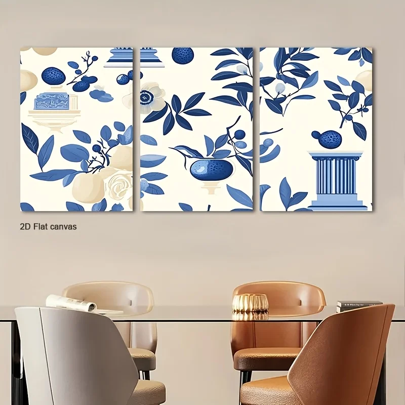 Frameless Canvas 2D Flat, 2D Flat 3pcs Lavender Butterflies Afloa Canvas Wall Art | Framed And Ready To Hang, Suitable For R