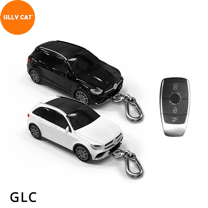 Car Shape Model Car Key Case Fob Shell for Mercedes Benz GLC SUV Plastic Car Model Key Cover Case