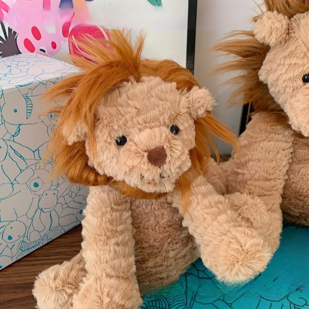 JELLYCAT wavy hair little lion doll soft cute curly plush toy fried lion holiday gift stuffed doll cute soothing companion toy