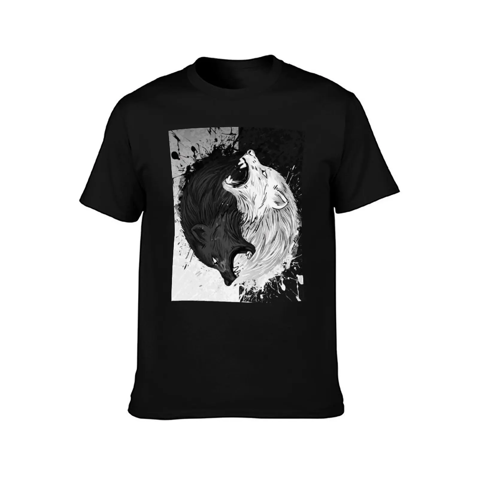 howling wolf T-Shirt Classic Print Short Sleeve Shirt T-Shirt
