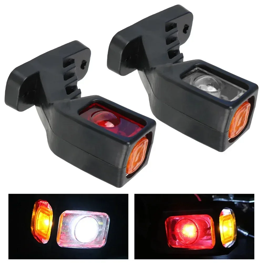 2 шт., 12 В-24 В, боковой габаритный фонарь автомобиля, задний фонарь в сборе для прицепа, грузовика, индикаторная лампа, несколько цветов света, красный + белый +