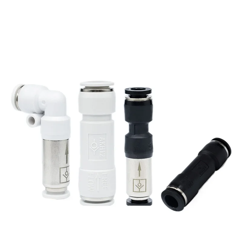 AKH One Way Check Valve, Quick Connect Pneumatic Fitting, Straight & Elbow Type for Air Compressor System