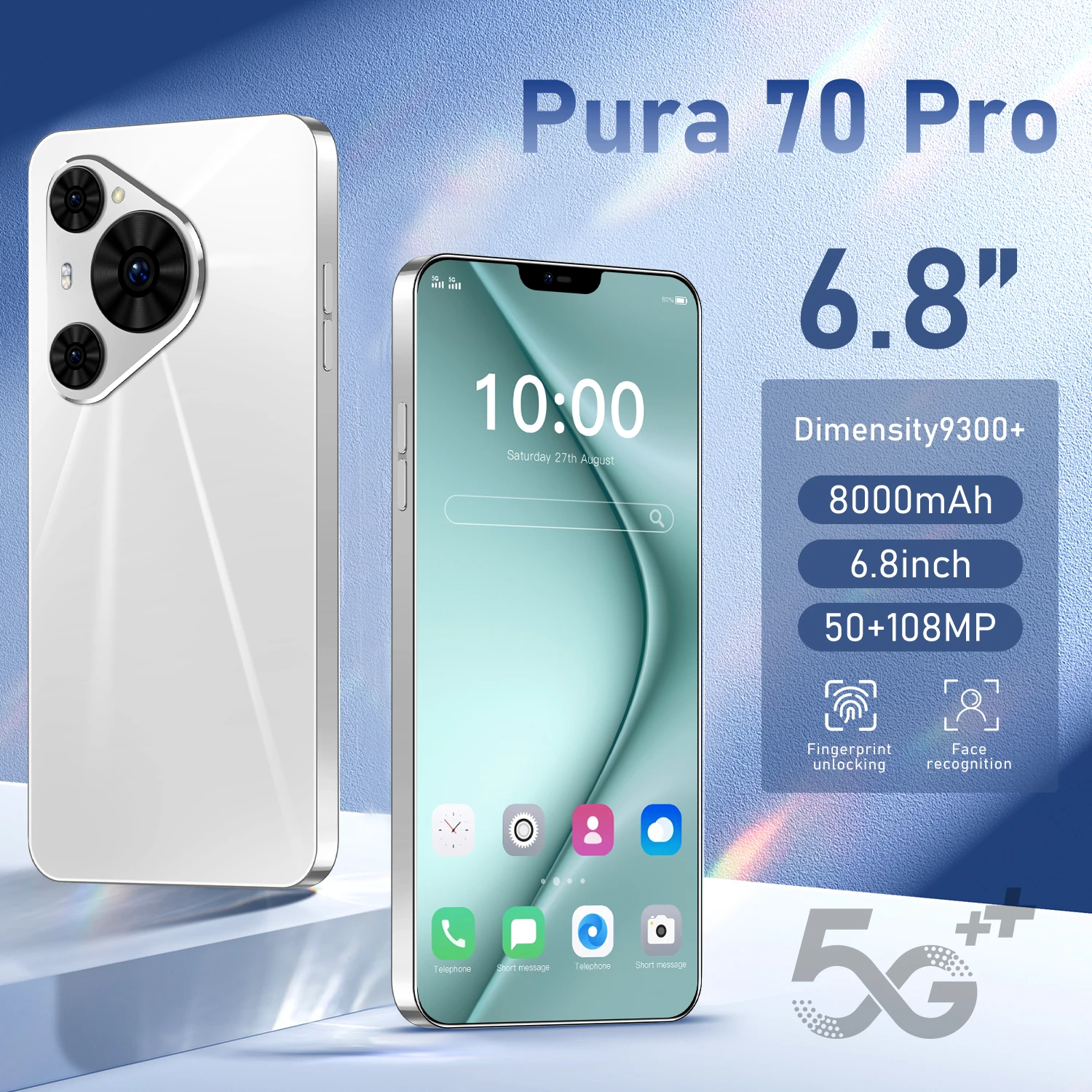 Global Version Pura 70 Pro Smartphone 5G Android 6.8-inch 22GB+2TB  Dual SIM 8000mAh 50+108MP Camera Original Mobile phones