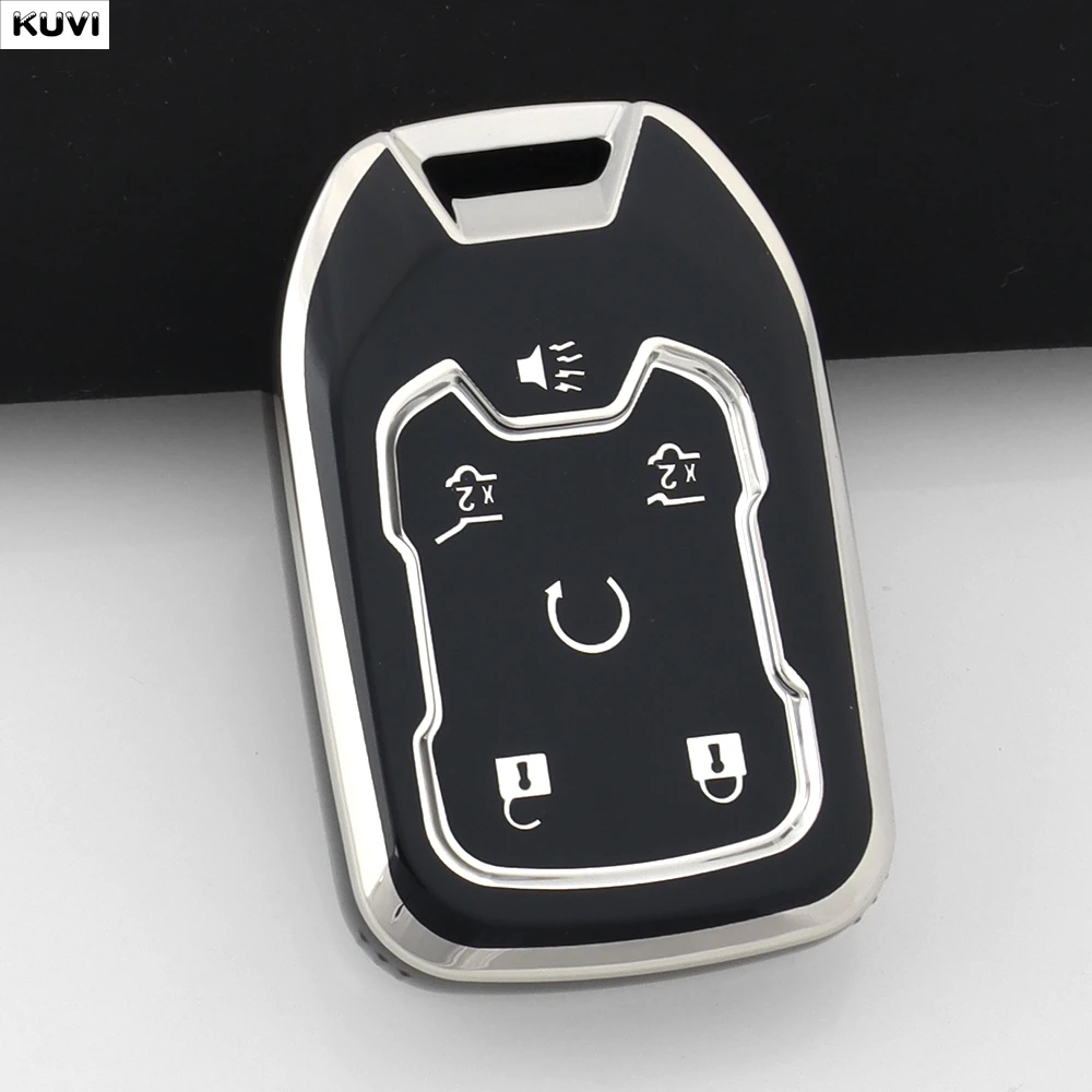 10 Stück Auto-Fernbedienungs-Schlüsselhülle aus TPU für Chevrolet Silverado Suburban Tahoe für GMC Yukon Sierra Acadia Terrain