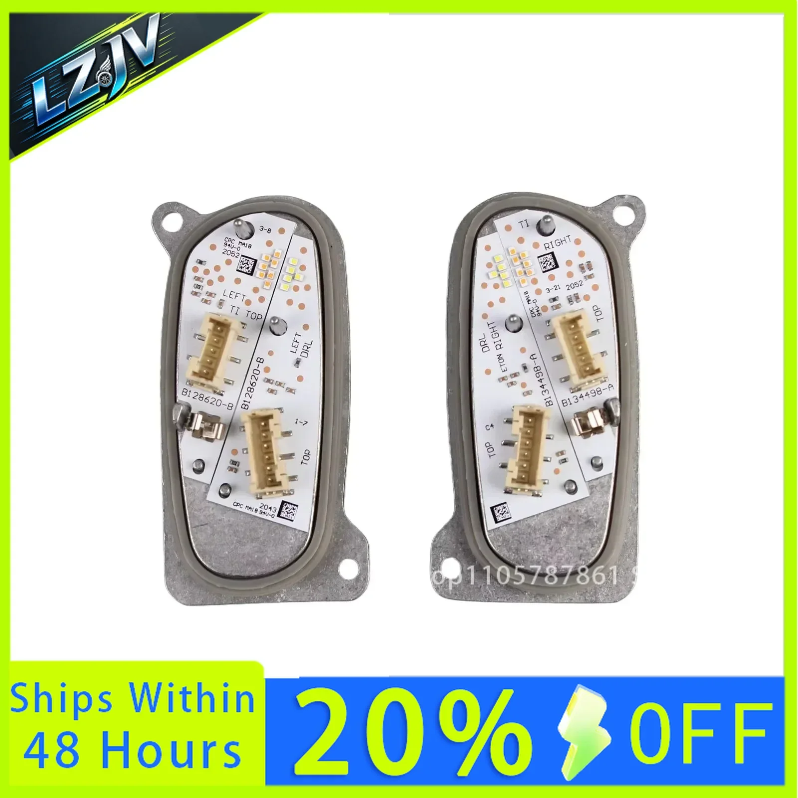 LZJV NEW Headlight LED Module DRL module White Color 5FJ941475 5FJ941476 For VW Seat Leon Tarraco 2019 2020 2021 2022 2023