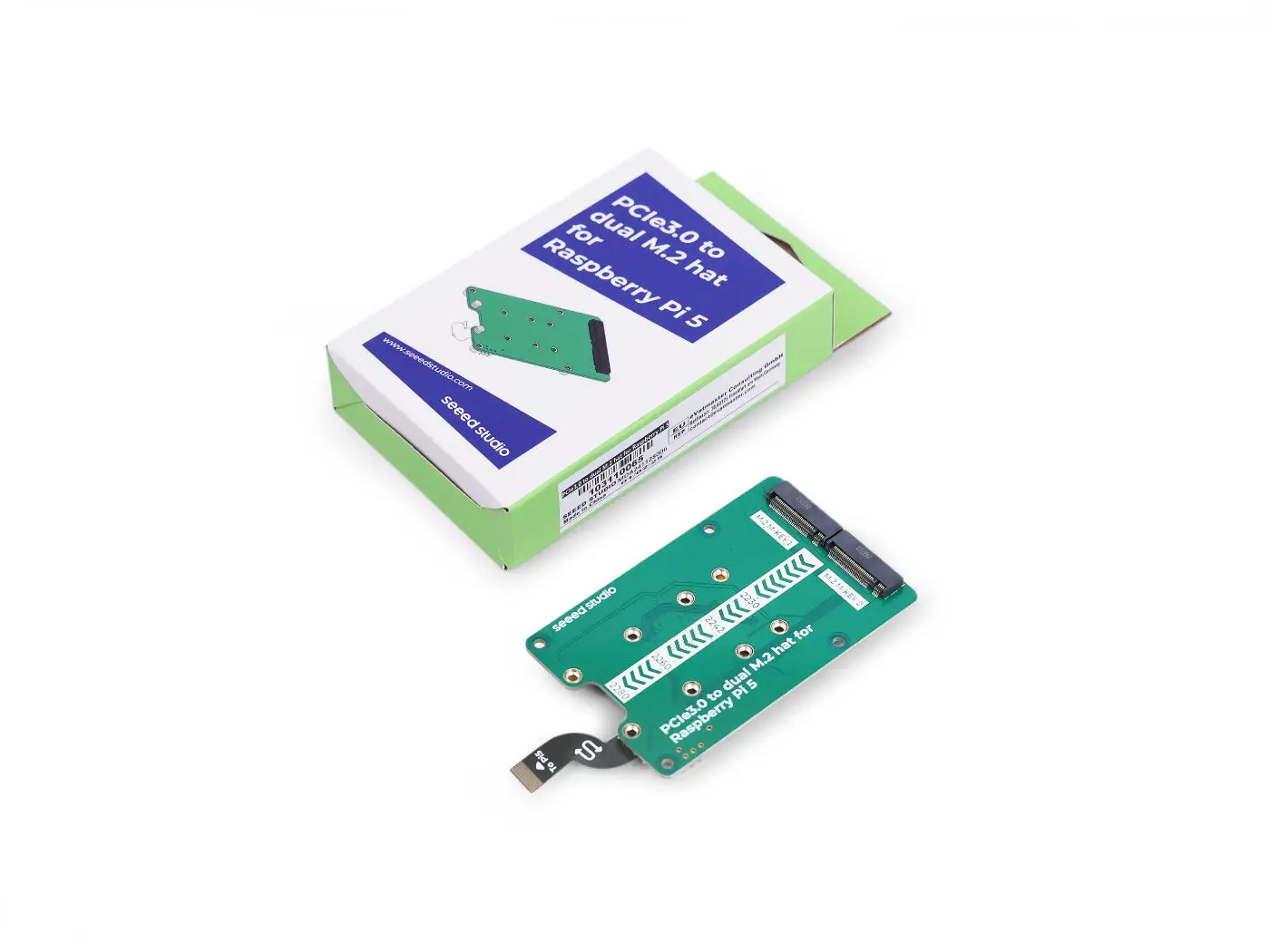 103110065 PCIe3.0 Switch to Dual M.2 Hat for Raspberry Pi 5 Support NVMe SSD Support Hailo8/8L Modules view 4