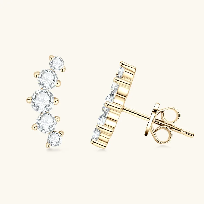 

Luxury Moissanite Earrings for Women S925 Sterling Silver Sparkling Ear Studs Wedding Party Jewelry Gift with GRA