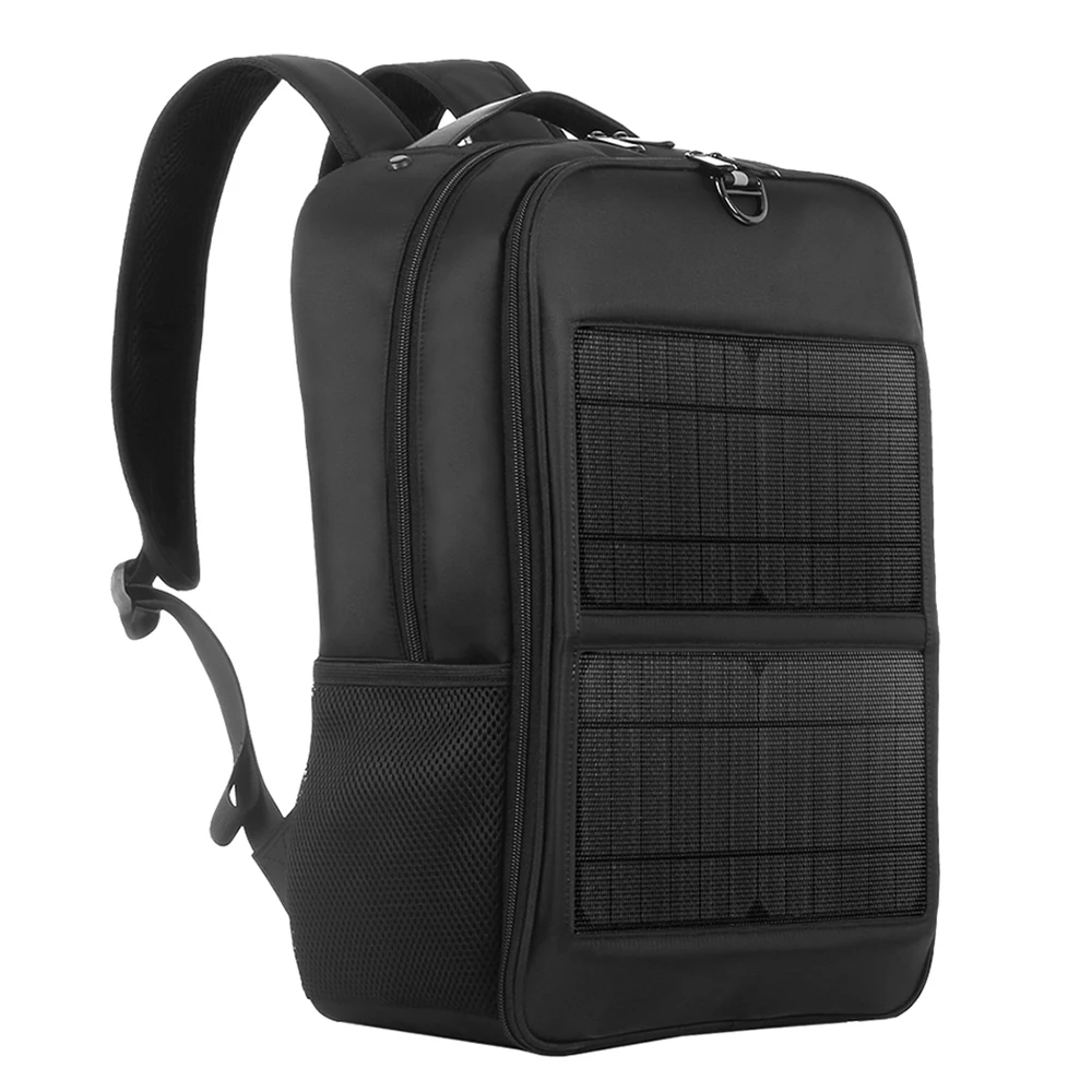 Solar Backpack with 14W Solar Panel Dual USB Port Waterproof Nylon Backpack for Outdoors Large-Capacity Travel Bag for Hiking view 4