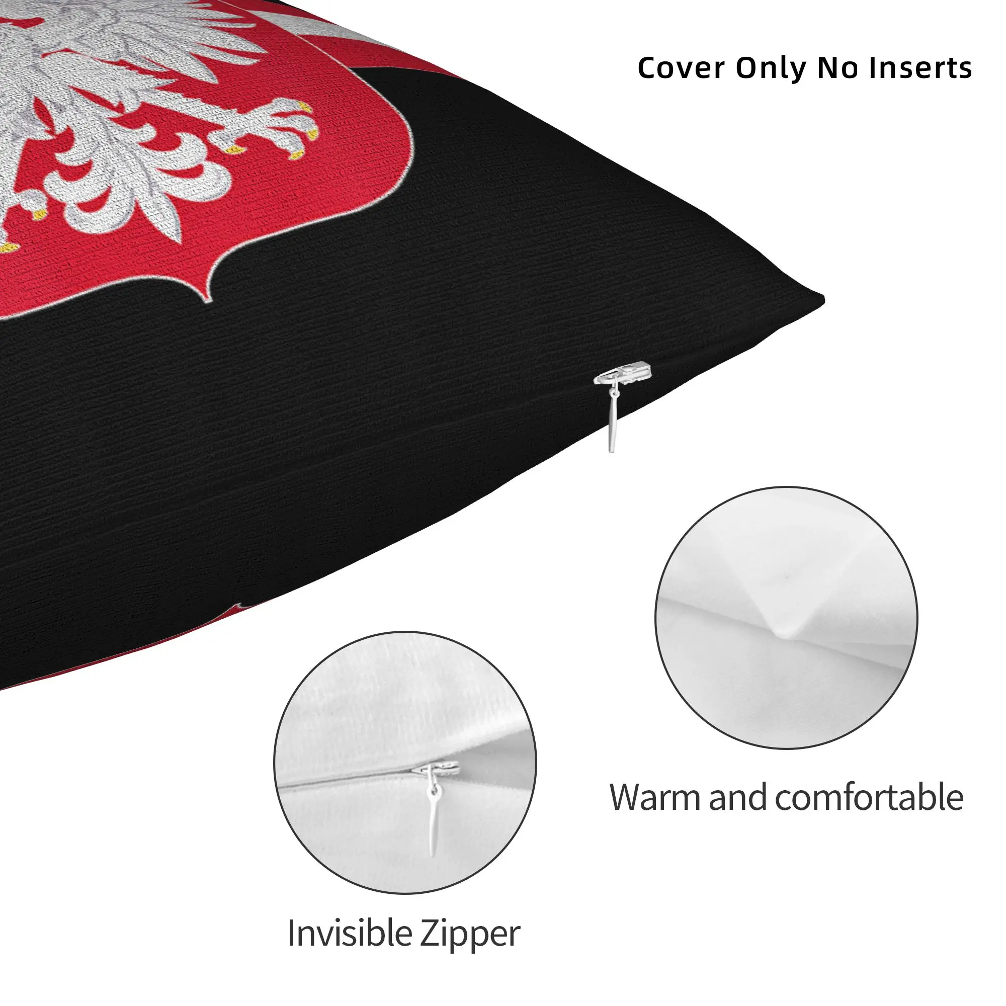 Print Polish Eagle Coat of Arms Poland Pillowcase Polyester Cushion Cover Decoration Polska Throw Pillow Case Cover Home Zipper