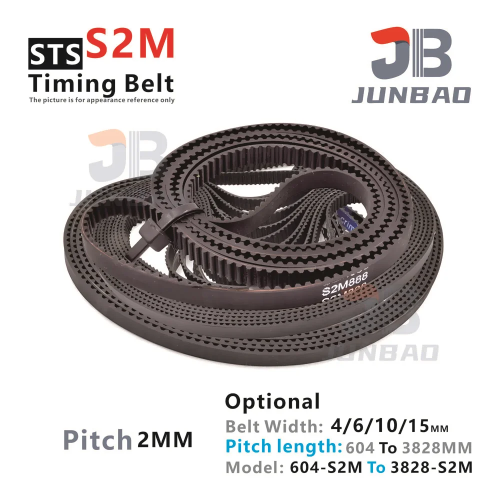 S2M Timing Belt STC Pitch Length LP= 604 To 3828MM 302 To 1914 Teeth Width 4 To 15MM Synchronous Rubber Circular ARC Tooth Belt