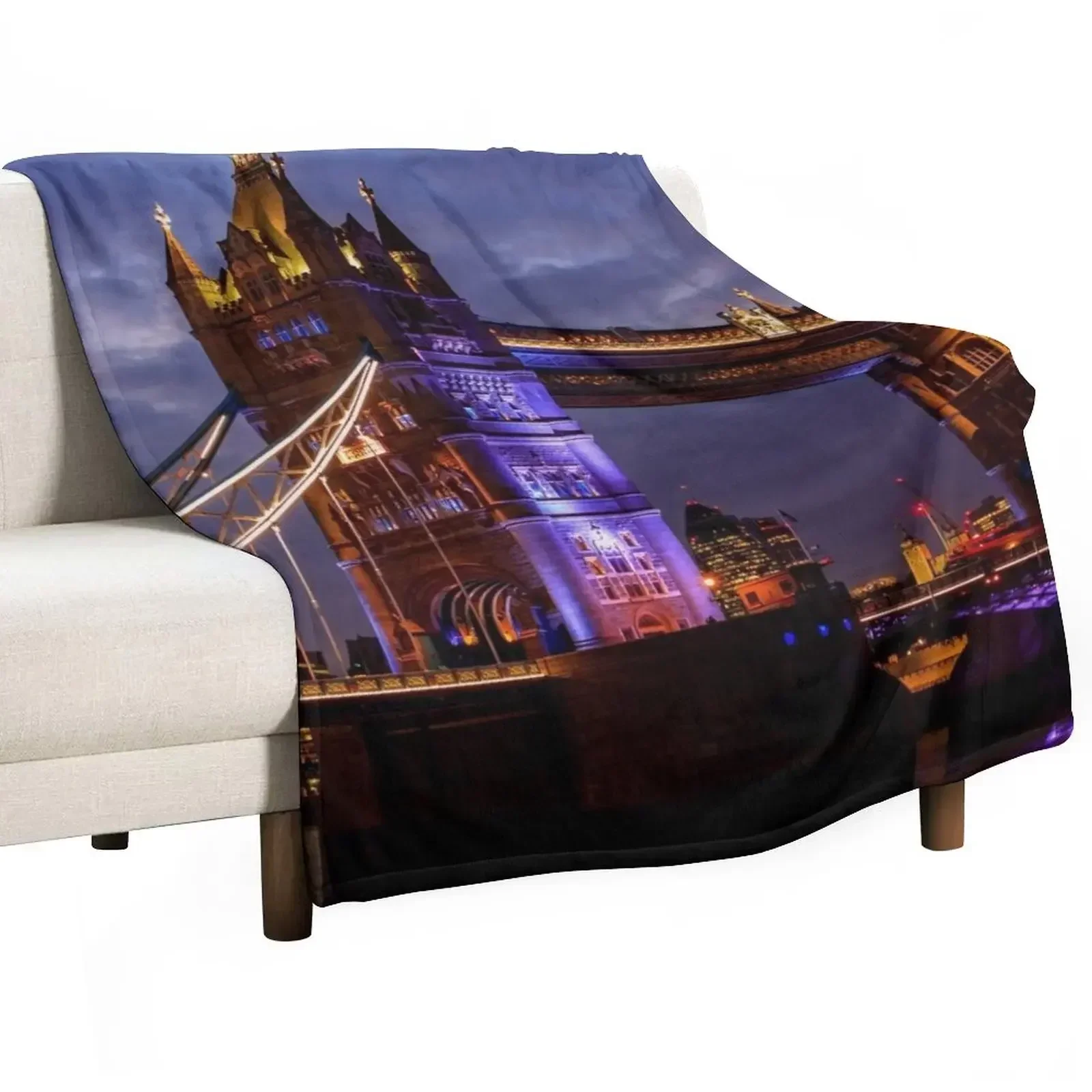 

Tower Bridge London UK Sunset Throw Blanket Bed Fashionable Flannel Fabric valentine gift ideas Decorative Beds Blankets