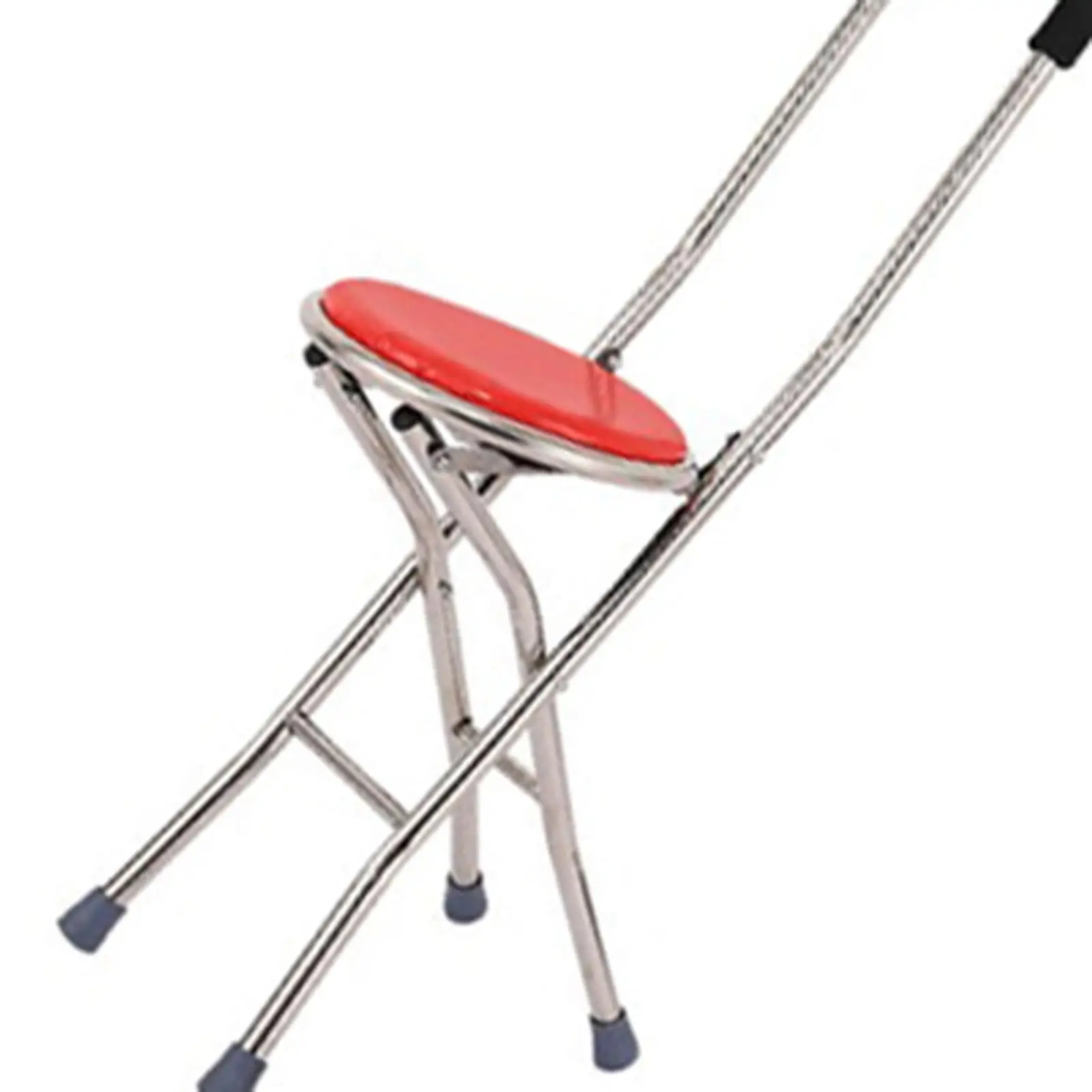 Height Adjustable Stainless Steel Folding Walking Stick Chair Combo for outdoor Travel, Camping & Hiking