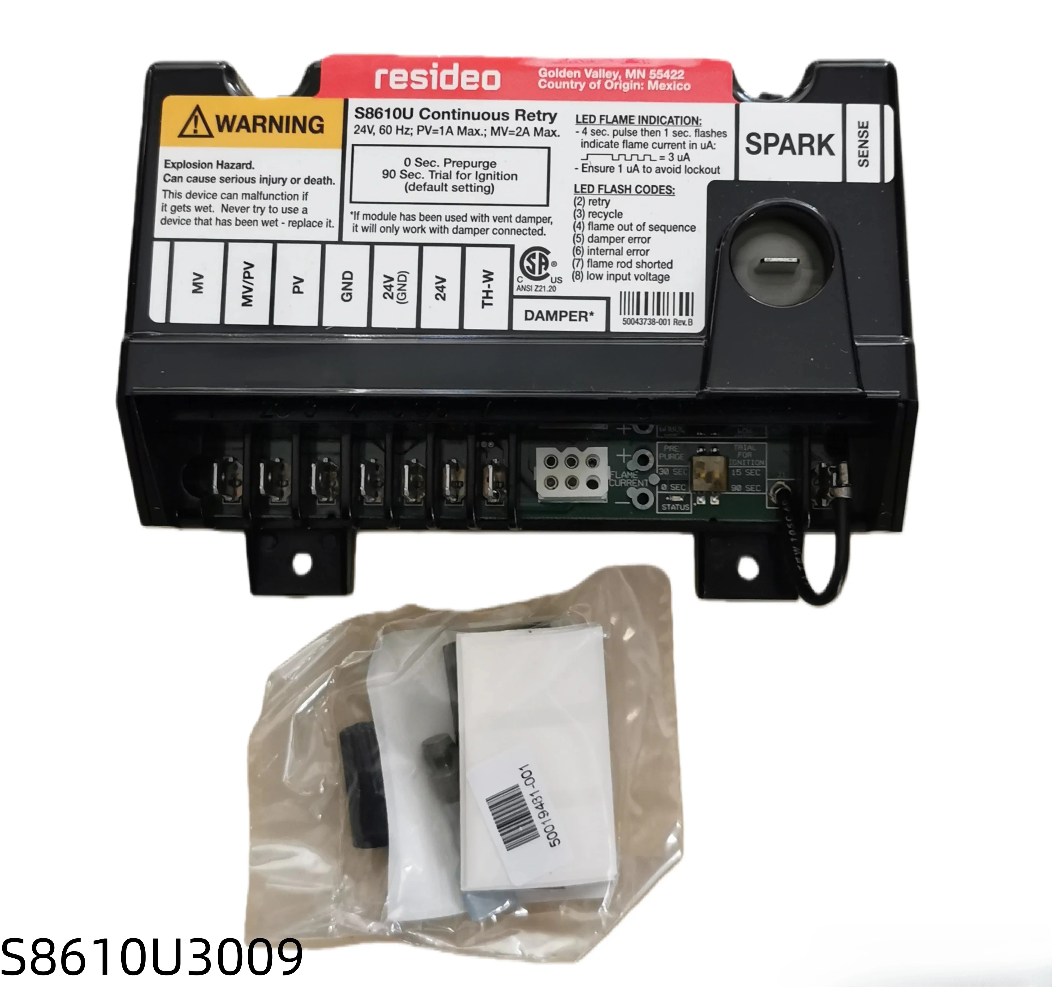 

Контроллер Honeywell S8600M3001 S8610U3009, плата управления водонагревателем RESIDEO