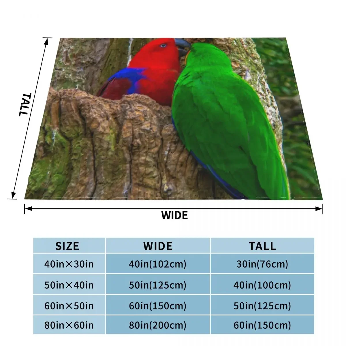 Eclectus Parrots Throw Blanket Multi-Purpose Bed Blankets