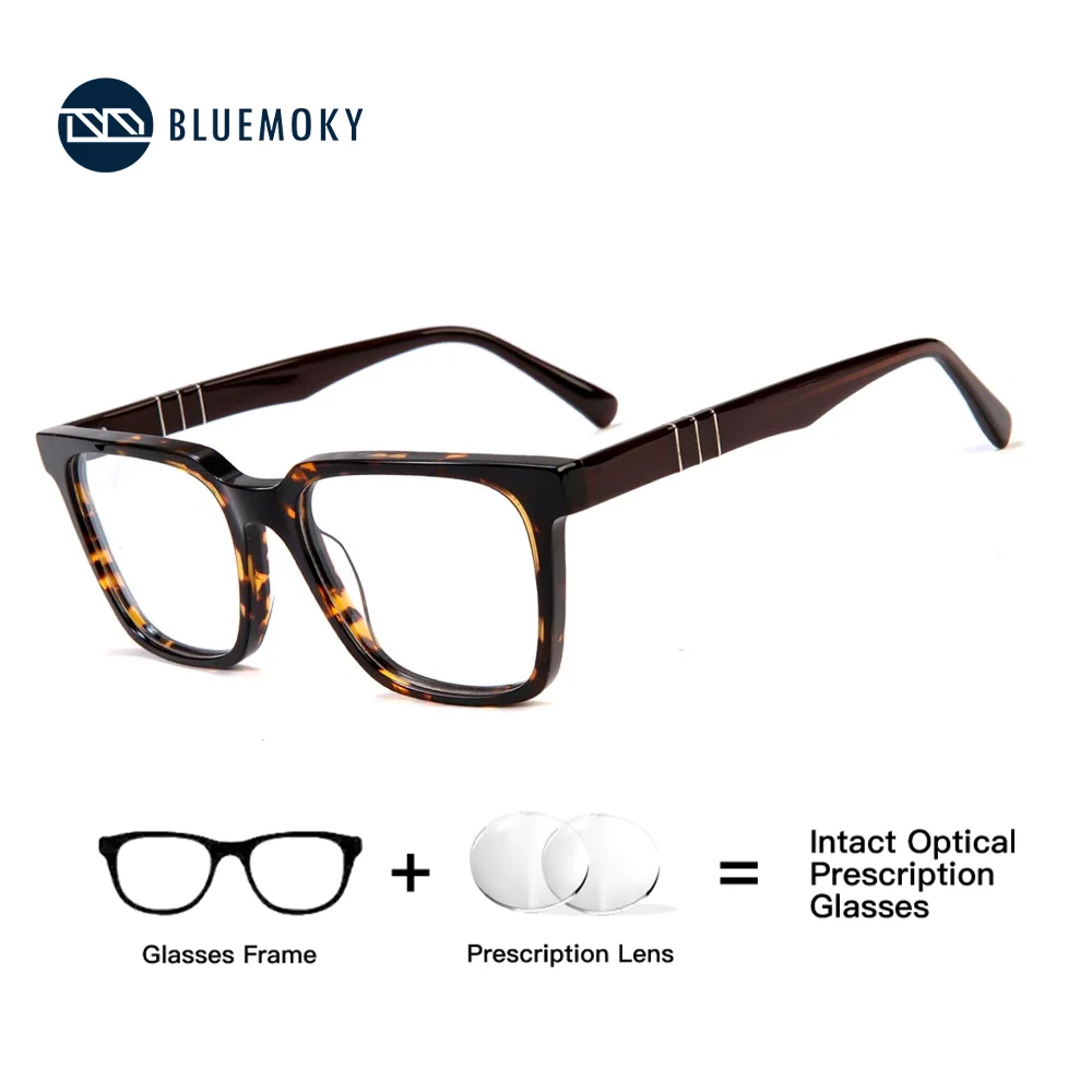 

BLUEMOKY Fashion Acetate Square Prescription Glasses For Women Anti Blue Light Progressive/Photochromic Optical Eyeglasses