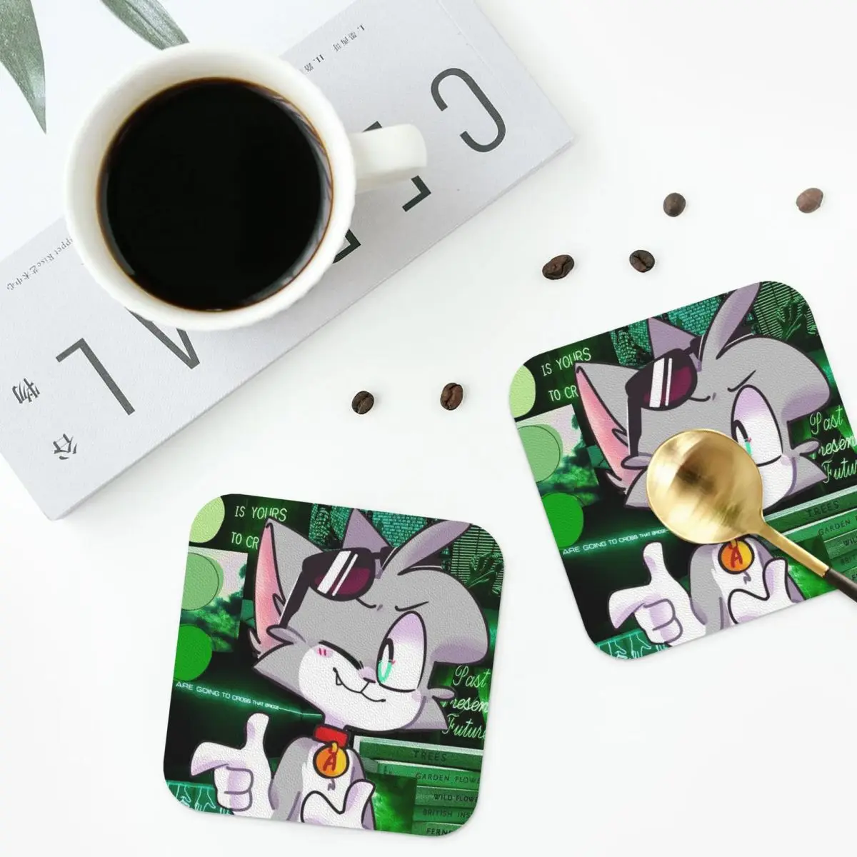 

Популярные забавные подставки с героями мультфильмов «Акник», кухонные салфетки, водонепроницаемые изоляционные коврики для чашек, кофейные коврики для декора, набор из 4 шт.