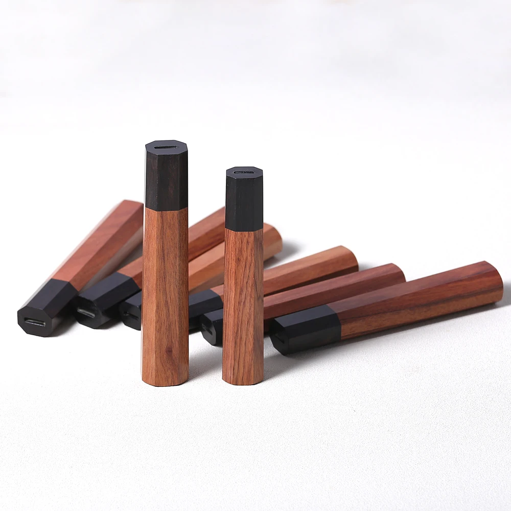 Cuchillo de Chef de estilo japonés con mango octogonal, cuchillos de cocina DIY, detalles de fabricación de madera Natural ecológicos, accesorios, mangos DIY
