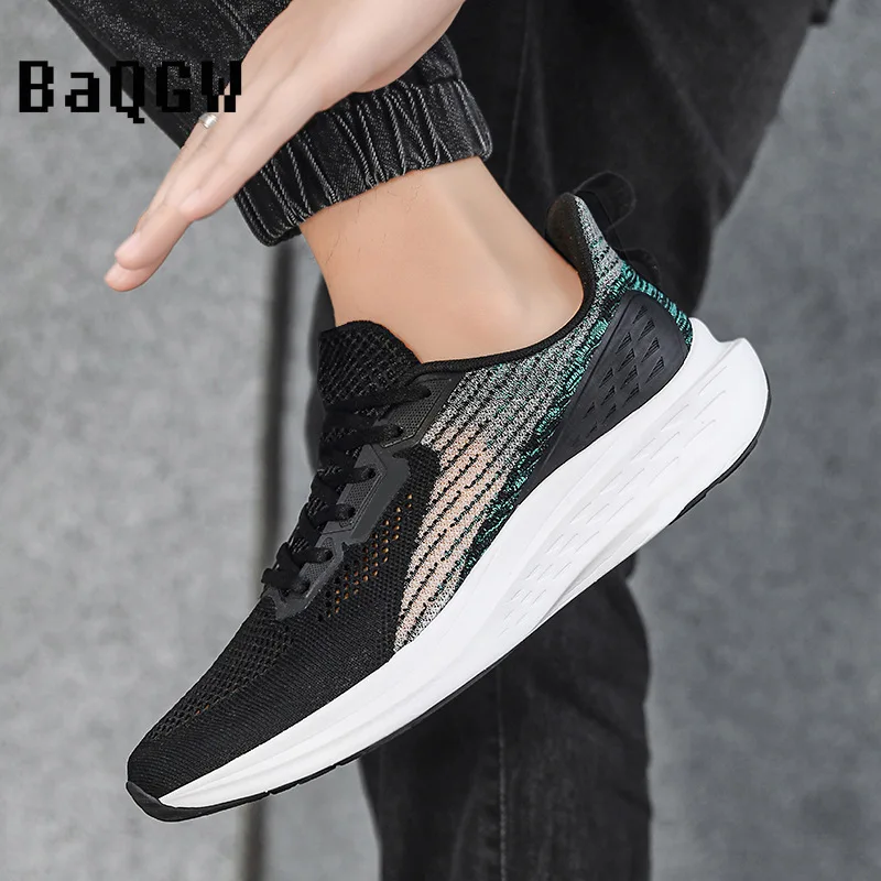 Casual Light-weight Men Running Shoes Fashion Lace-up Non-slip Comfortable Mesh Breathable Men\'s Sneakers Work Safety Shoes