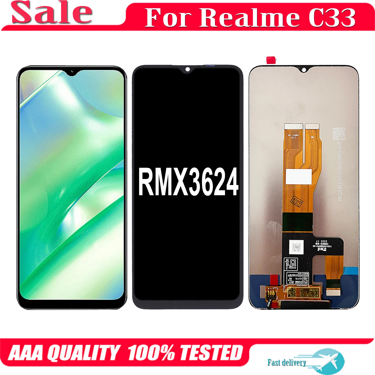 LCD Display Touch Screen Replacement Digitizer Assembly For Realme C33 RMX3624