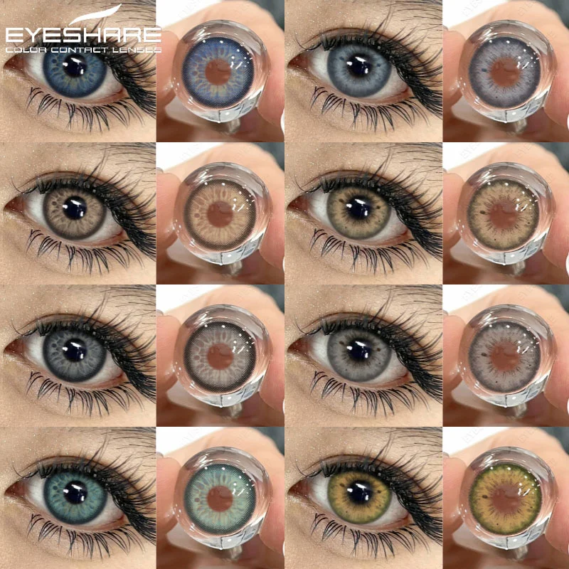 EYESHARE Modische farbige Kontaktlinsen für Augen, 1 Paar, farbige graue Linsen, Kosmetik, blaue Augenkontakte, jährliche kosmetische Augenlinse