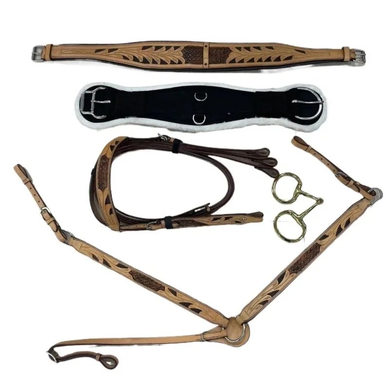 Carved Western Saddle, Full Saddle Set, Large Horse Use Western Saddle