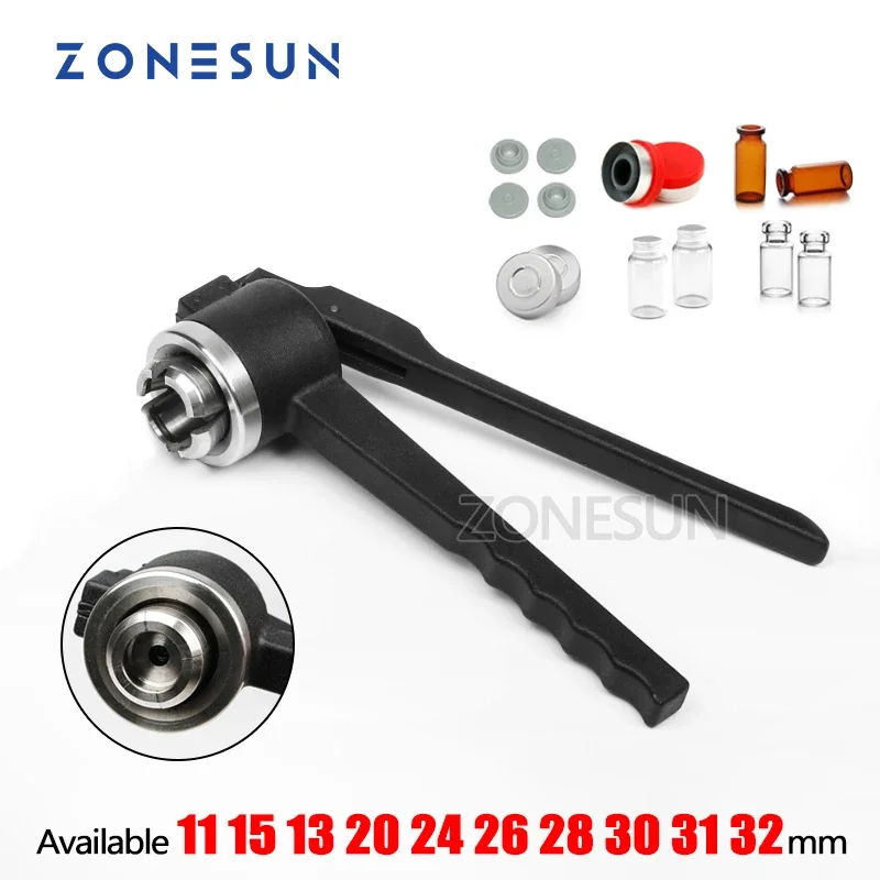 ZONESUN Manual Vial Crimper sealing machine 13mm Stainless Steel Flip Off Caps Hand Sealing Machine Tool Crimper seals ZS-PVC2