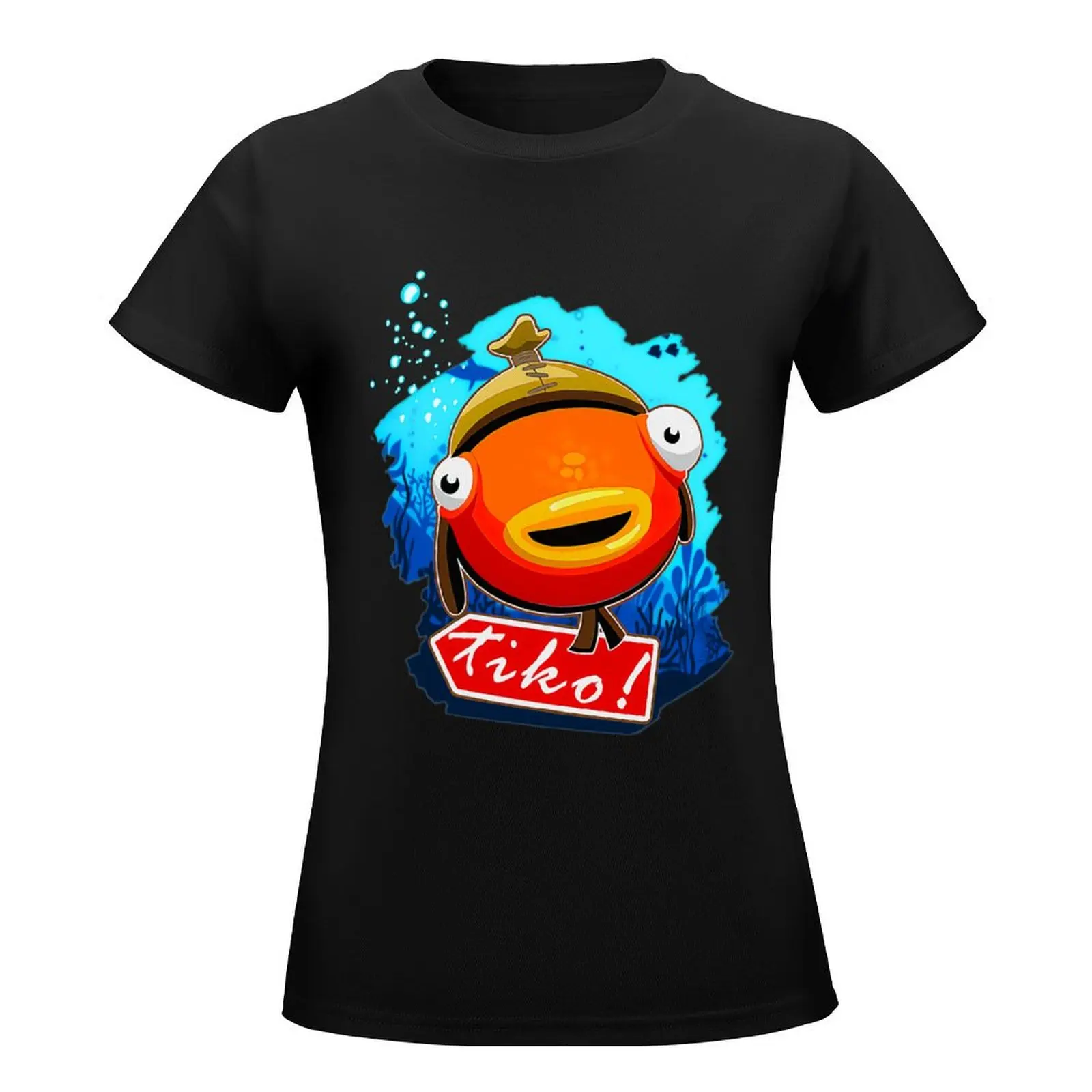 Tiko Merch tiko fishy T-Shirt Female clothing animal prinfor graphics t shirts for Women loose fit