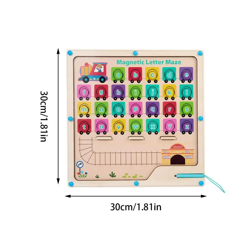 Abc magnetische Tafel Holz buchstabe Puzzle Labyrinth Brett magnetisches Labyrinth Spielzeug Lernspiel zeug Farber kennung Sortieren passendes Spielzeug