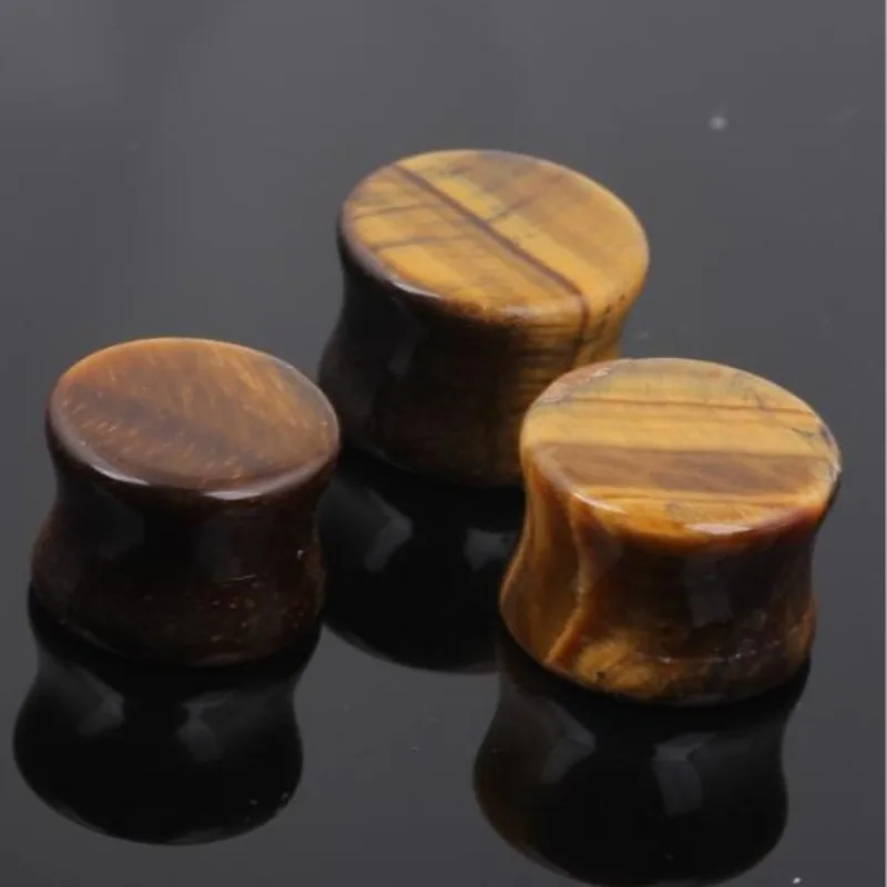 1 Pair European and American Tiger Eye Solid Ear Expansion Stone Expansion Ear Device Human Piercing Mold Rod