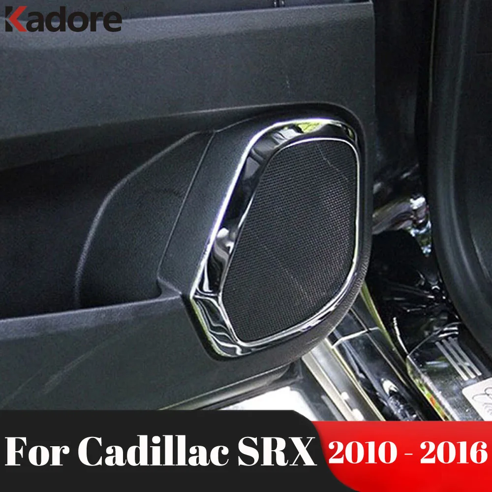 For Cadillac SRX 2010 2011 2012 2013 2014 2015 2016 Stainless Steel Car Inner Door Audio Speaker Cover Trim Interior Accessories