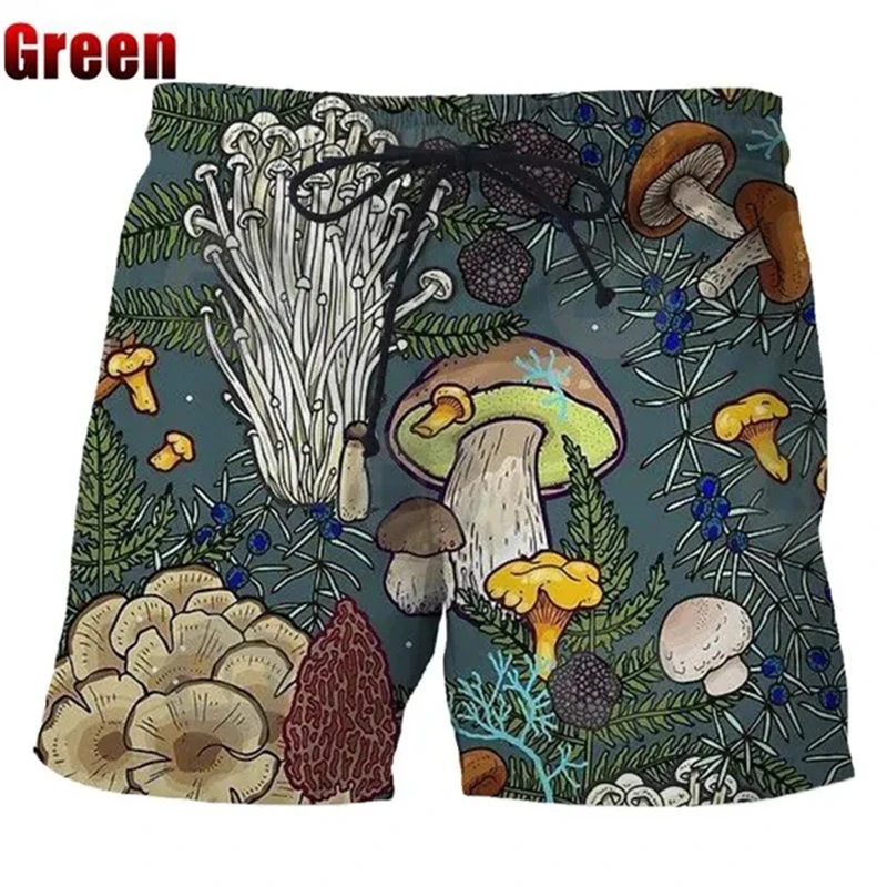 Bermuda Mushroom Men Beach Shorts Outdoor Short Pants Streetwear Hawaiian Swim Trunks Y2k Board Shorts Fitness Quick Dry Shorts