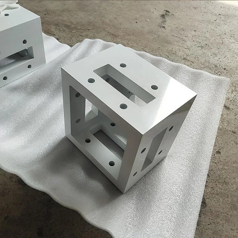 Custom Powder Coated Aluminum CNC Bracket / Mounting Block for Industrial Machinery