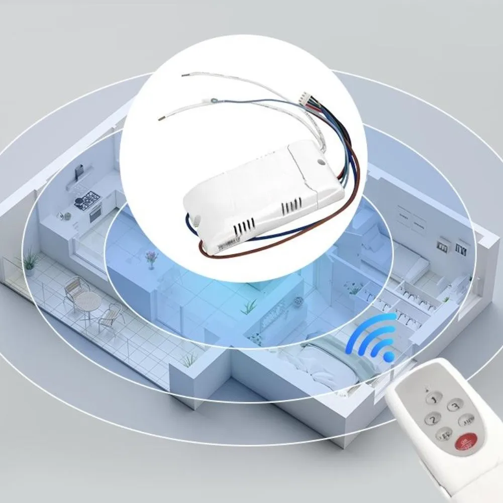 5 Channel RGB Remote Control Switch for For ceiling Lights No Installation Wiring Needed White Plastic Housing