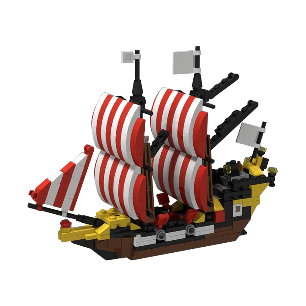 Gobricks MOC Black Pearl เรือรุ่น Building Blocks Classic Mini Black Seas Barracudas 6285 อิฐของเล่นเด็กของขวัญวันเกิด