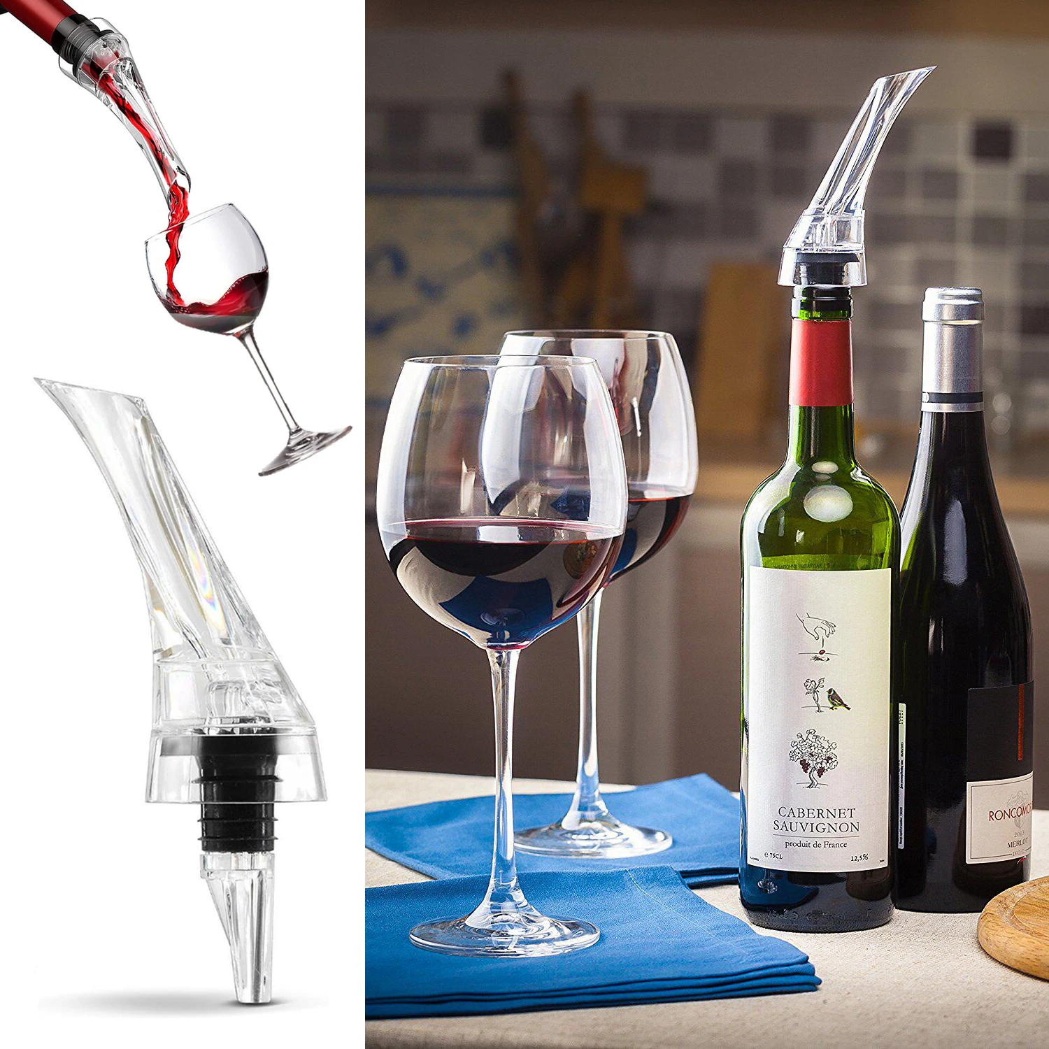 

BOLTIFY Wine Aerating Pourer Spout Decanter Magic Wine Decanter Wine Aerator Quick Aerating Pouring Tool Pump Portable Filter