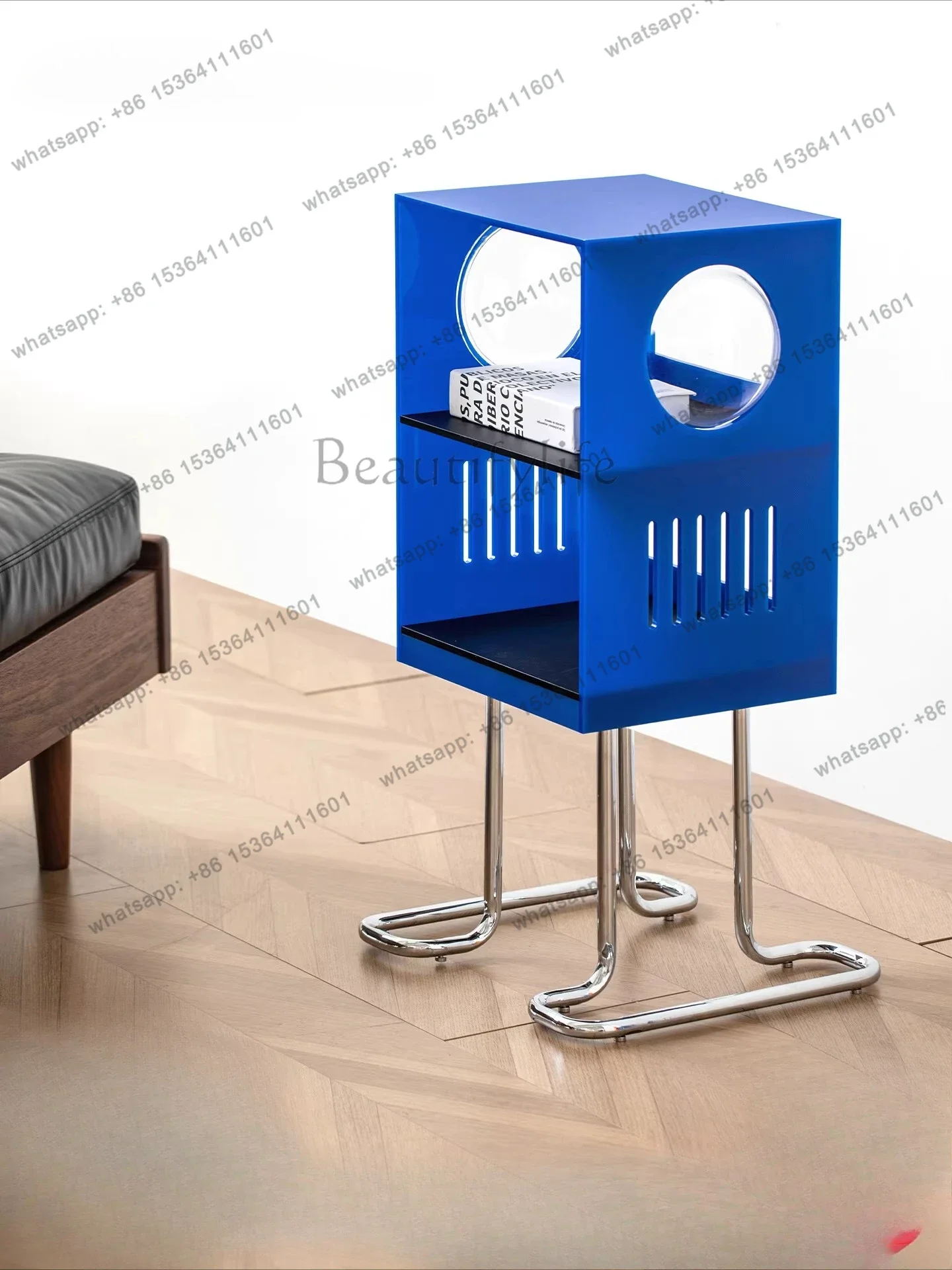 yj15 Creative small side cabinet light luxury acrylic shelf living room sofa side several bedrooms storage small locker