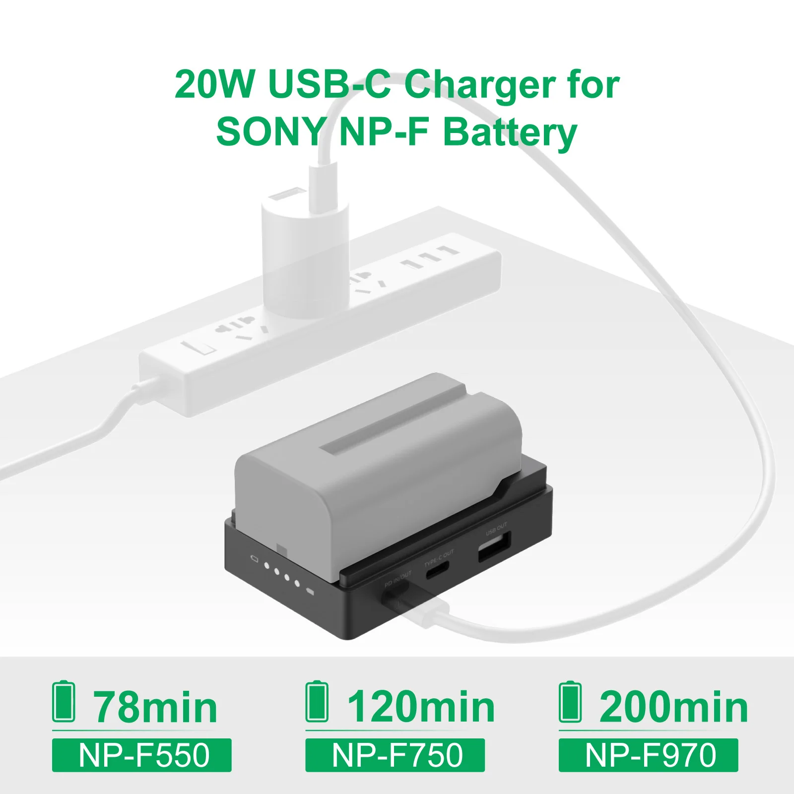 ACCSOON Toprig AC004-P NP-F Power Supply Plate For NP-F NPF F970 F750 F550 Series Batteries Accessories