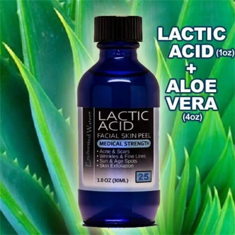 Combo de gel hidratante de aloe vera orgánico puro, exfoliante de piel de ácido láctico, 25% y 100%