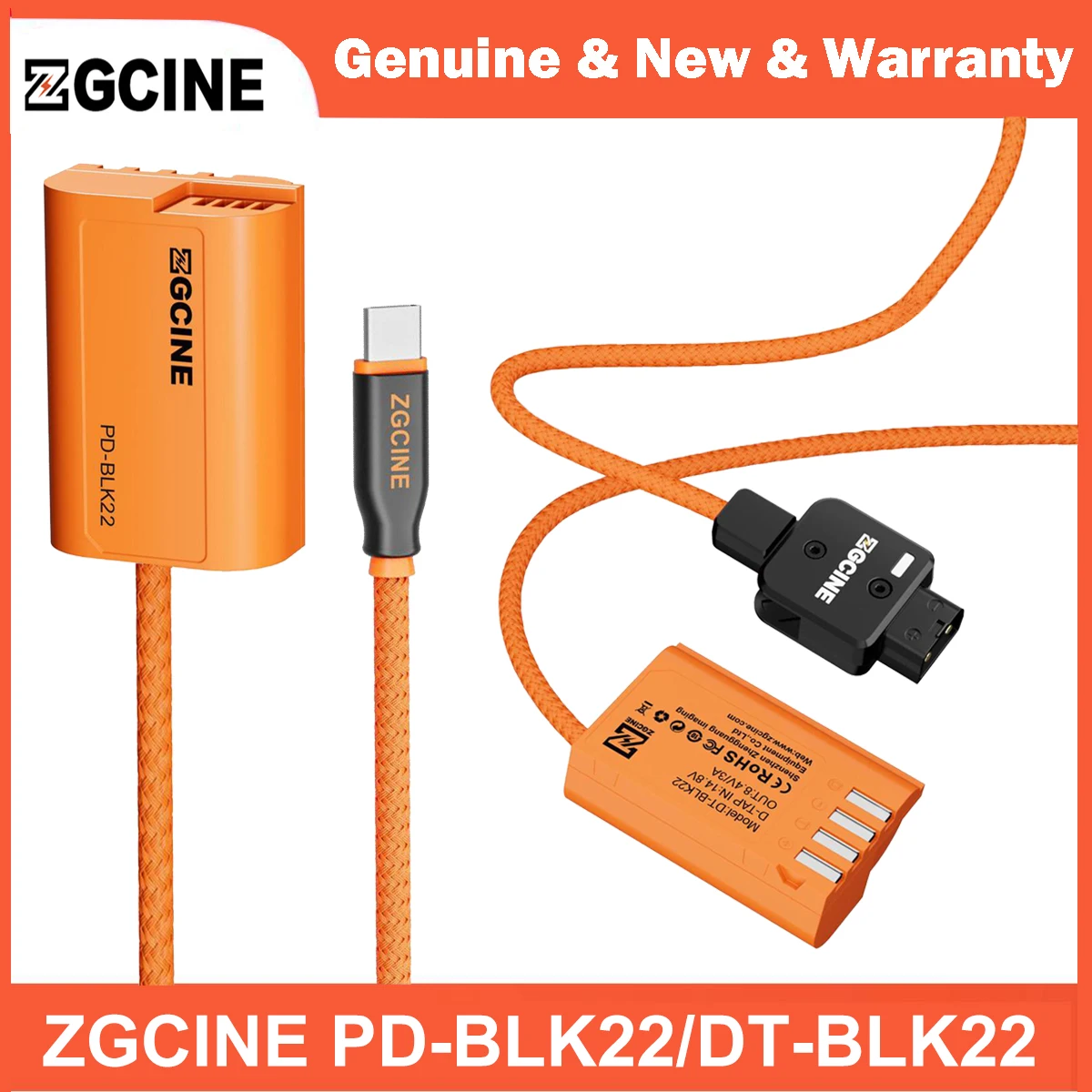 

ZGCINE USB-C PD — BLK22 и D-Tap — BLK22 Манекен аккумуляторного кабеля с плетеным проводом 60 см для Panasonic GH5 GH5S G9 LUMIX S5 S5 II