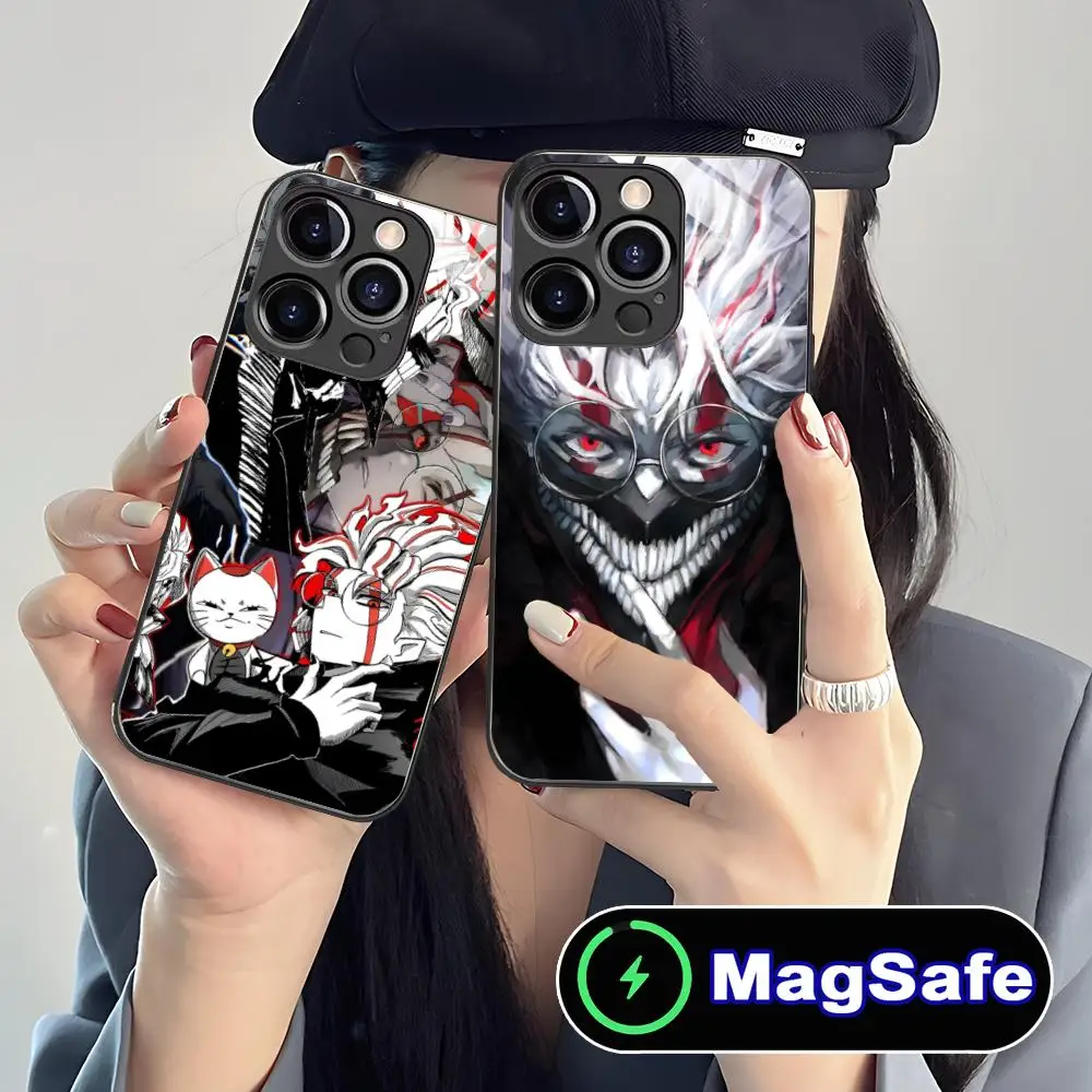 

Dandadan Okarun Mobile Phone Case for iPhone 16 15 14 13 12 11 Pro Max Plus Mini MagSafe Glass Colour Protective Luxury Pretty