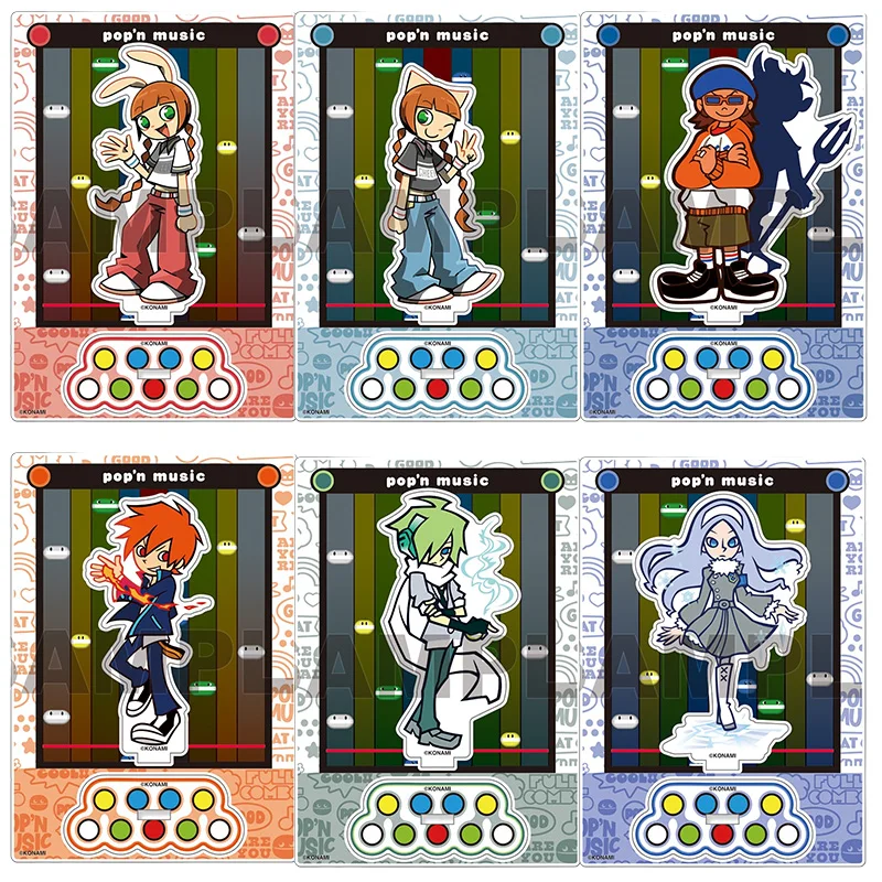 Pop'n Music GAME 15CM Acrylic Stand Figure Stand Plate Cosplay Prop Decor Cartoons Present Friend Festivals Gifts Keychain