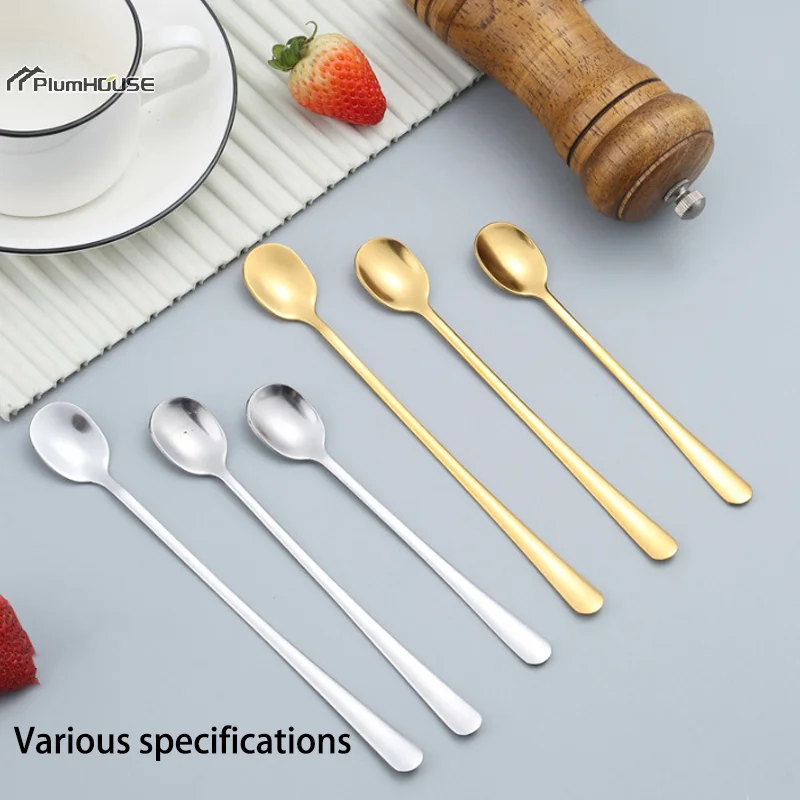 1pc Tea Coffee Soup Spoon For Eating Mixing Stirring Long Handle Teaspoon Spoon Cocktail Ice Cream Honey Spoons Kitchen Cutlery