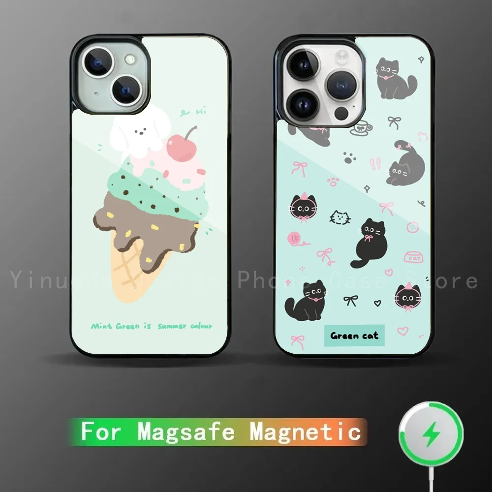 Summer Mint Mambo Phone Case Strong Magnetic For IPhone 16 15 14 13 Pro Max 11 12 Mini Alex Mirror For Magsafe