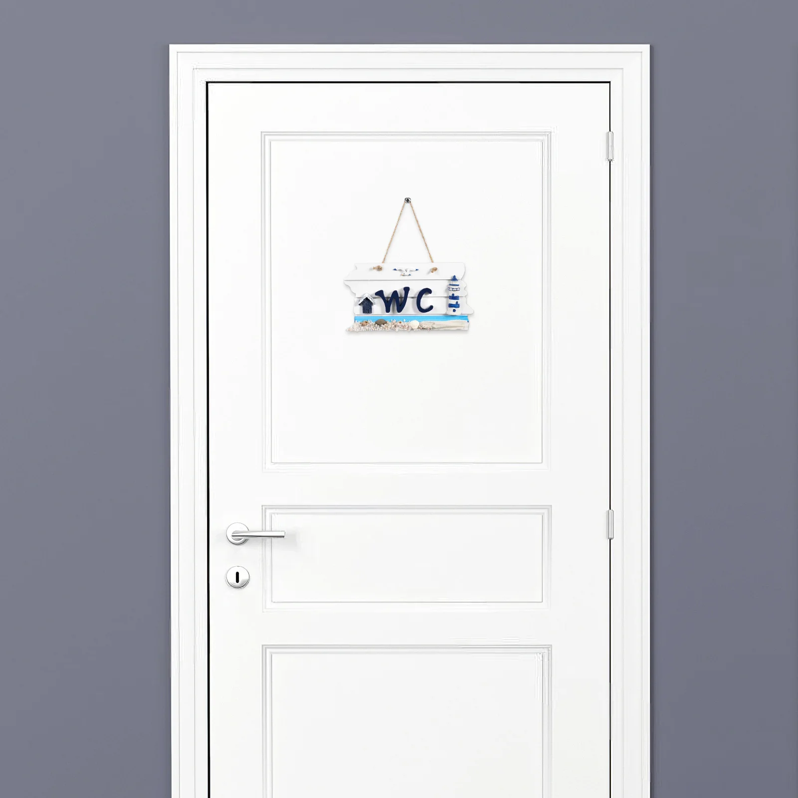 

Wooden Lighthouse Wall Hanging Wc Plaque Sign Board Mediterranean Style Bathroom Decor Art Sculpture Home Wall Decoration