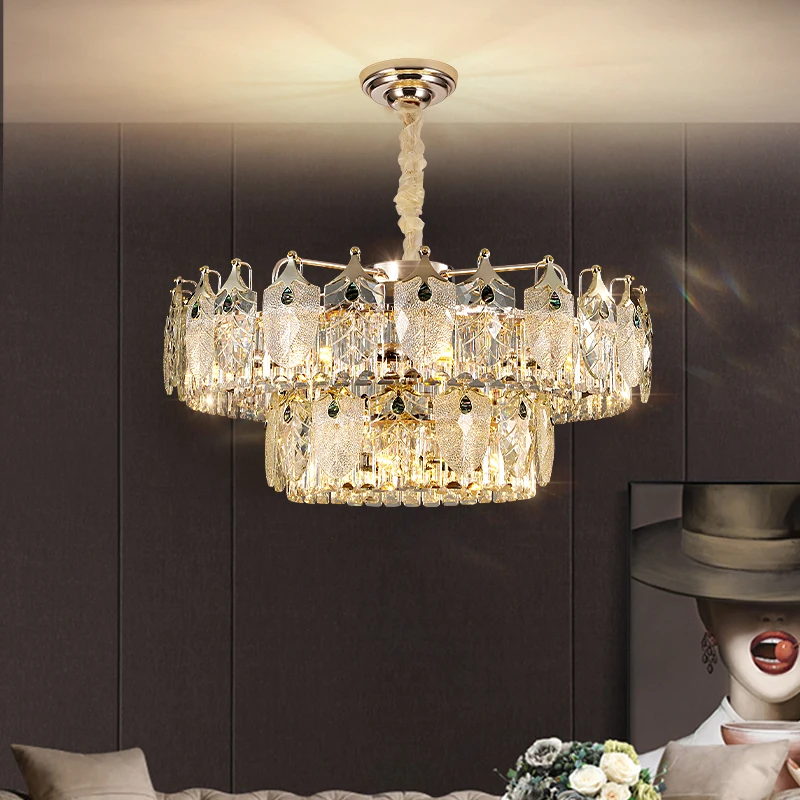 Quality luxury led crystal chandeliers.lampen lustre for dinning foyer chandelierhanging crystal lamp