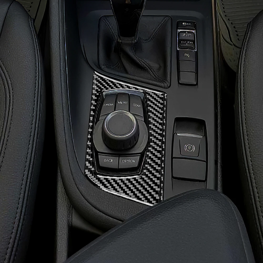 

For BMW X1 F48 2016-2022 X2 F39 2018-2022 Multimedia Knob Frame Carbon Fiber Sticker Cover Car Interior Trim Upgrade Auto Parts