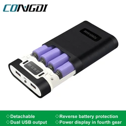 18650 Battery Holder Power Bank Case Digital Display 5V/2A Dual USB Output Reverse Battery Protection Detachable 18650 Holder